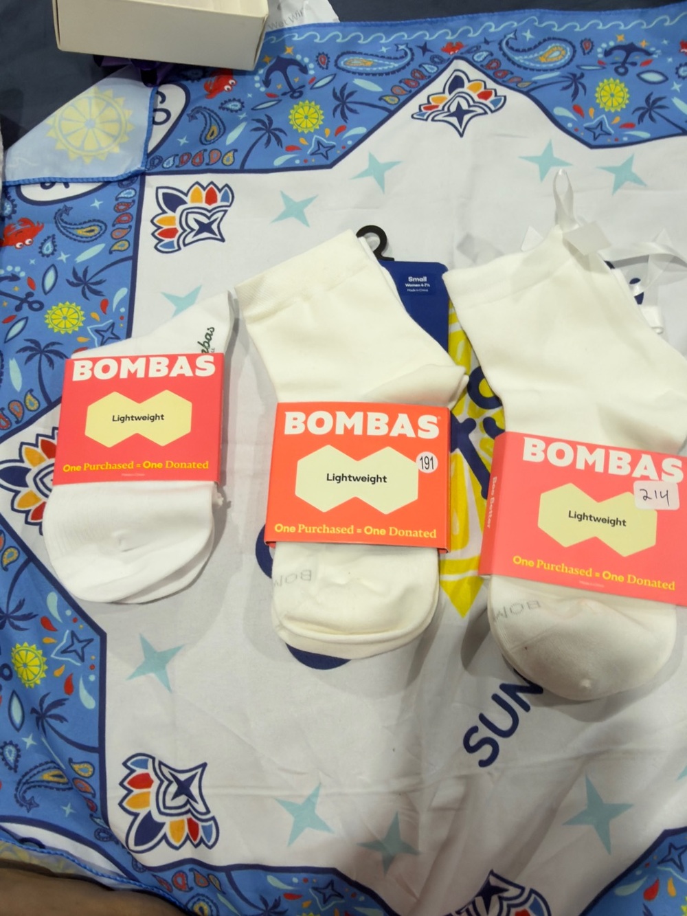 Bombas White Lightweight Ankle Socks for Men - Pack of 3